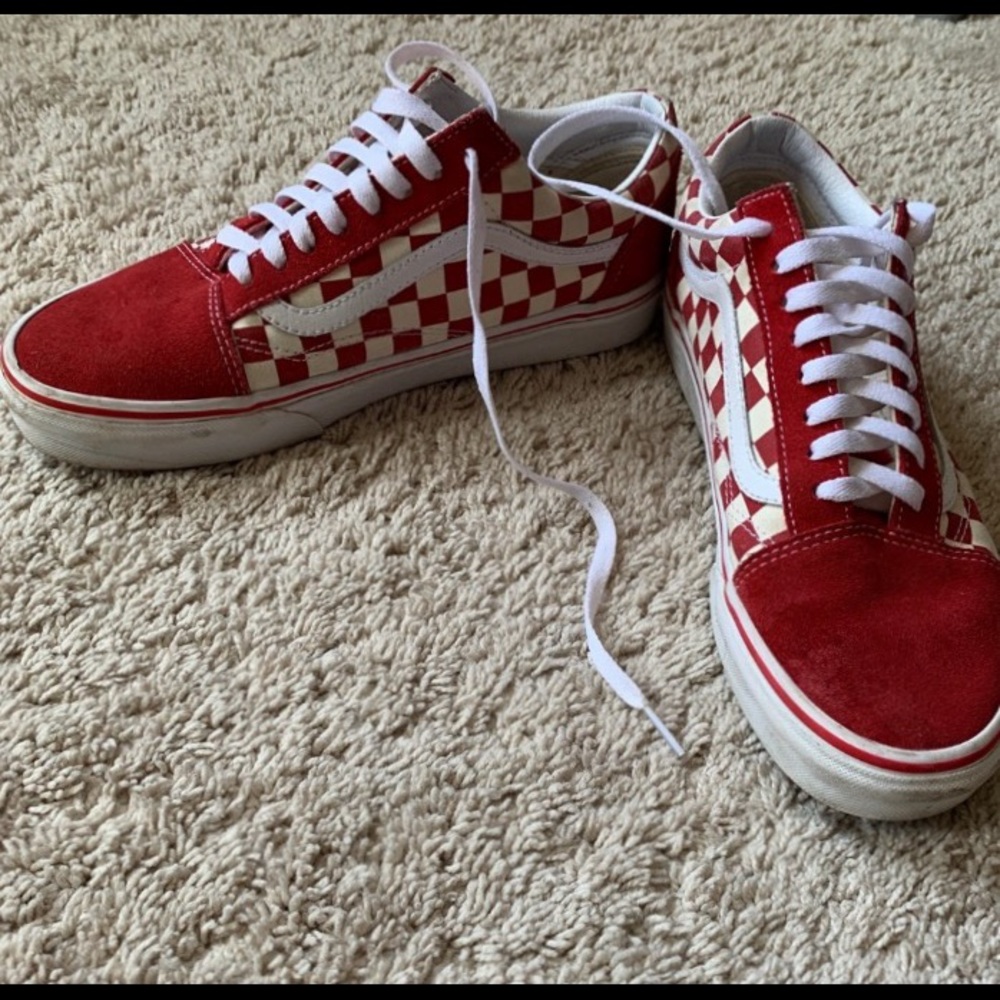 Vans red checkered classics